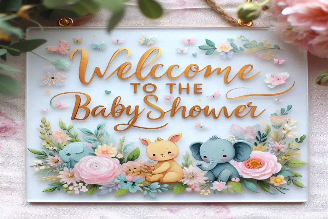 Acrylic Baby Shower Welcome Sign