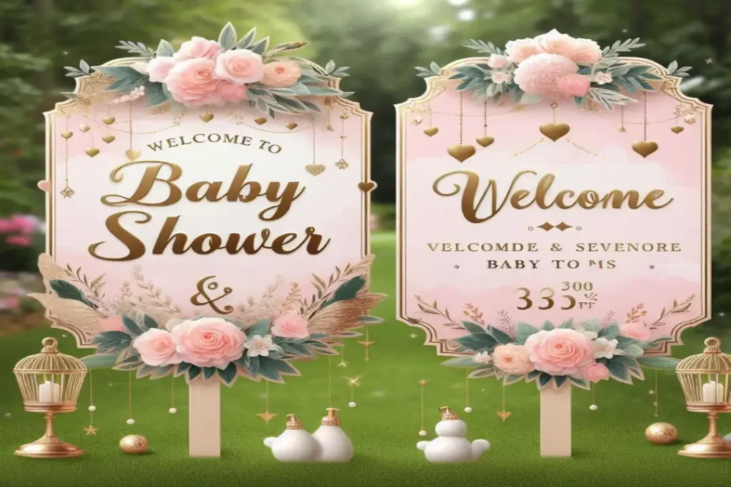 Elegant Baby Shower Welcome Sign