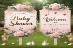 Elegant Baby Shower Welcome Sign