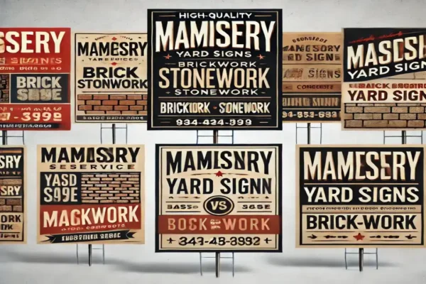 Masonry Yard Signs Templates & Designs