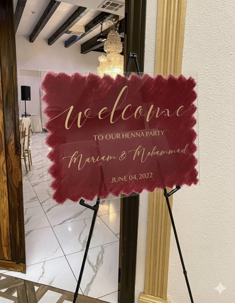 Acrylic Wedding Welcome Sign Toronto