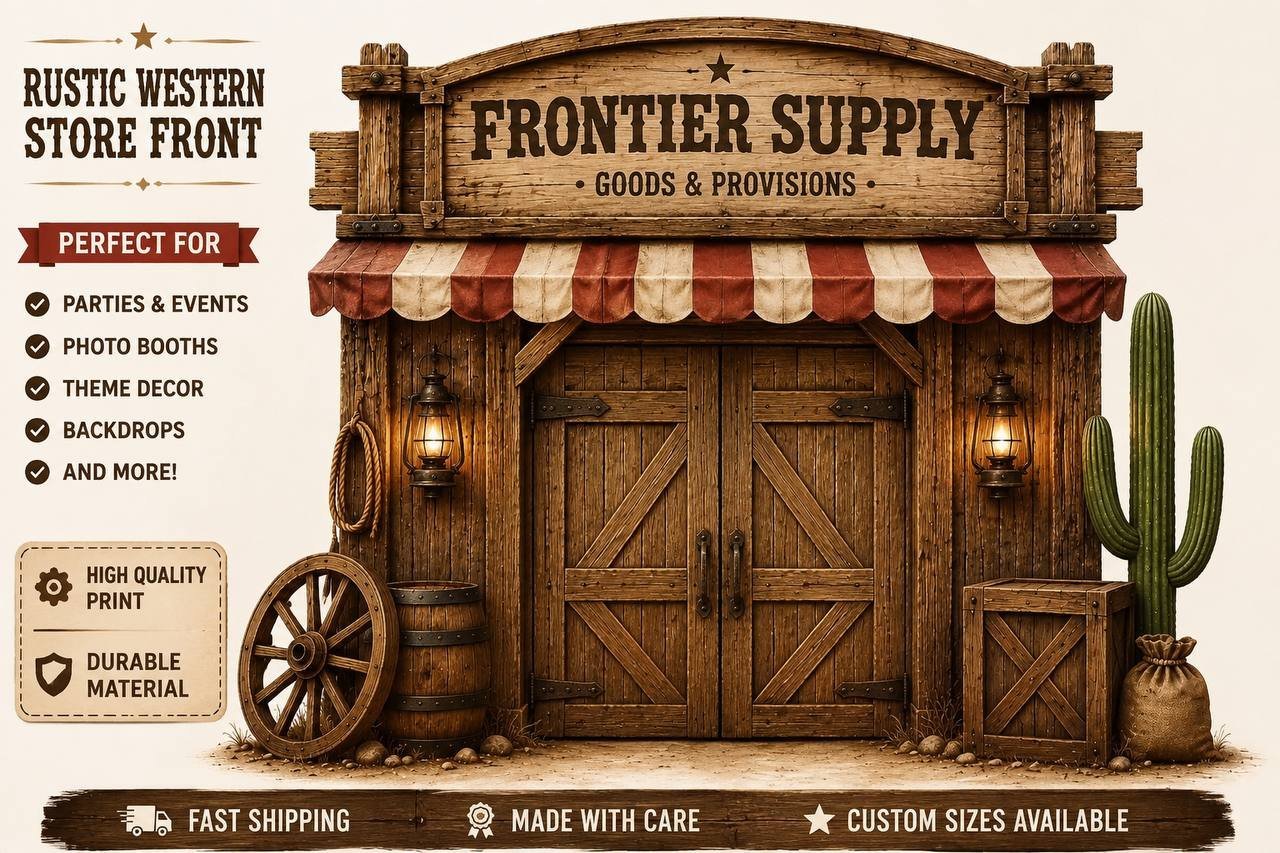 Frontier Supply Western storefront backdrop
