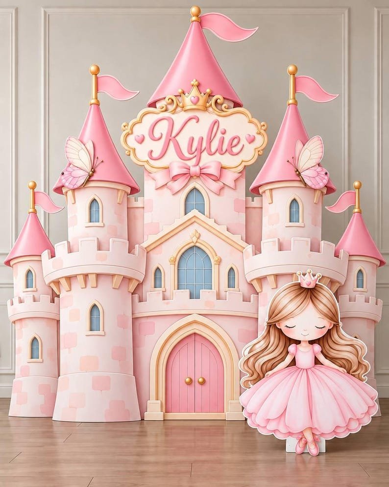 Princess fairy cutout and matching castle party decor