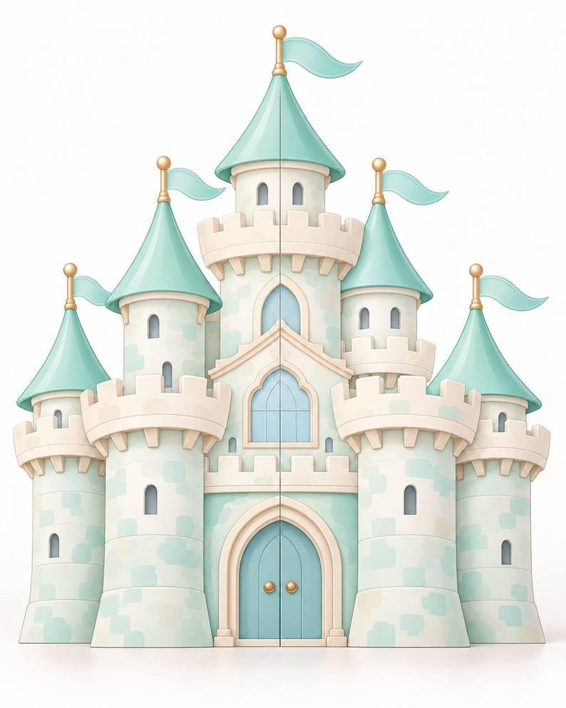 Fairytale castle backdrop set for event photo booth