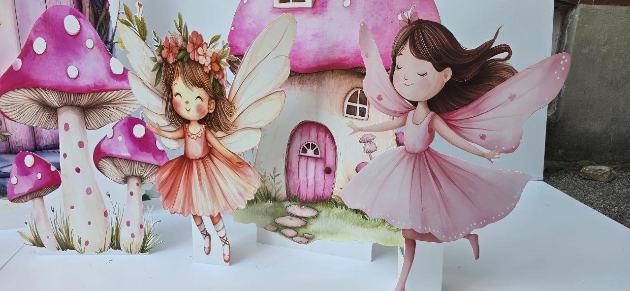 Mushroom house party decor and fairy display – view 8